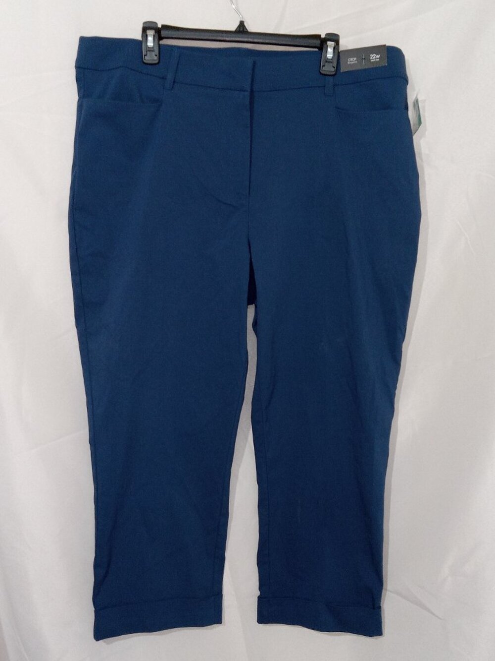 Maurices 22W Crop Bengaline Pants NWT Blue Mid Rise Stretch Plus Size 2X